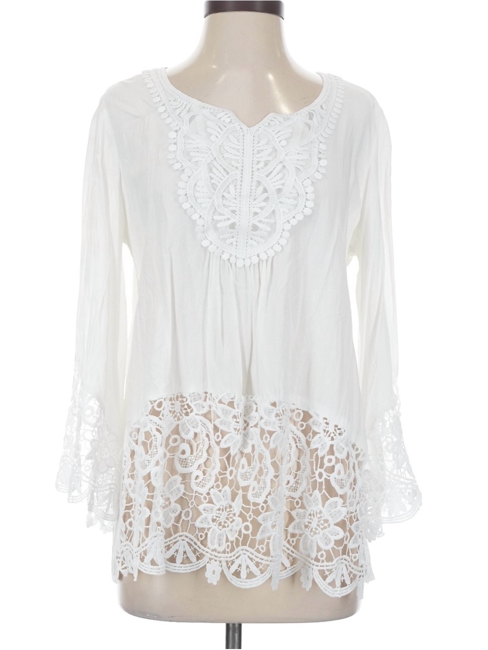Bohemian White Lace-Trim Elegant Top